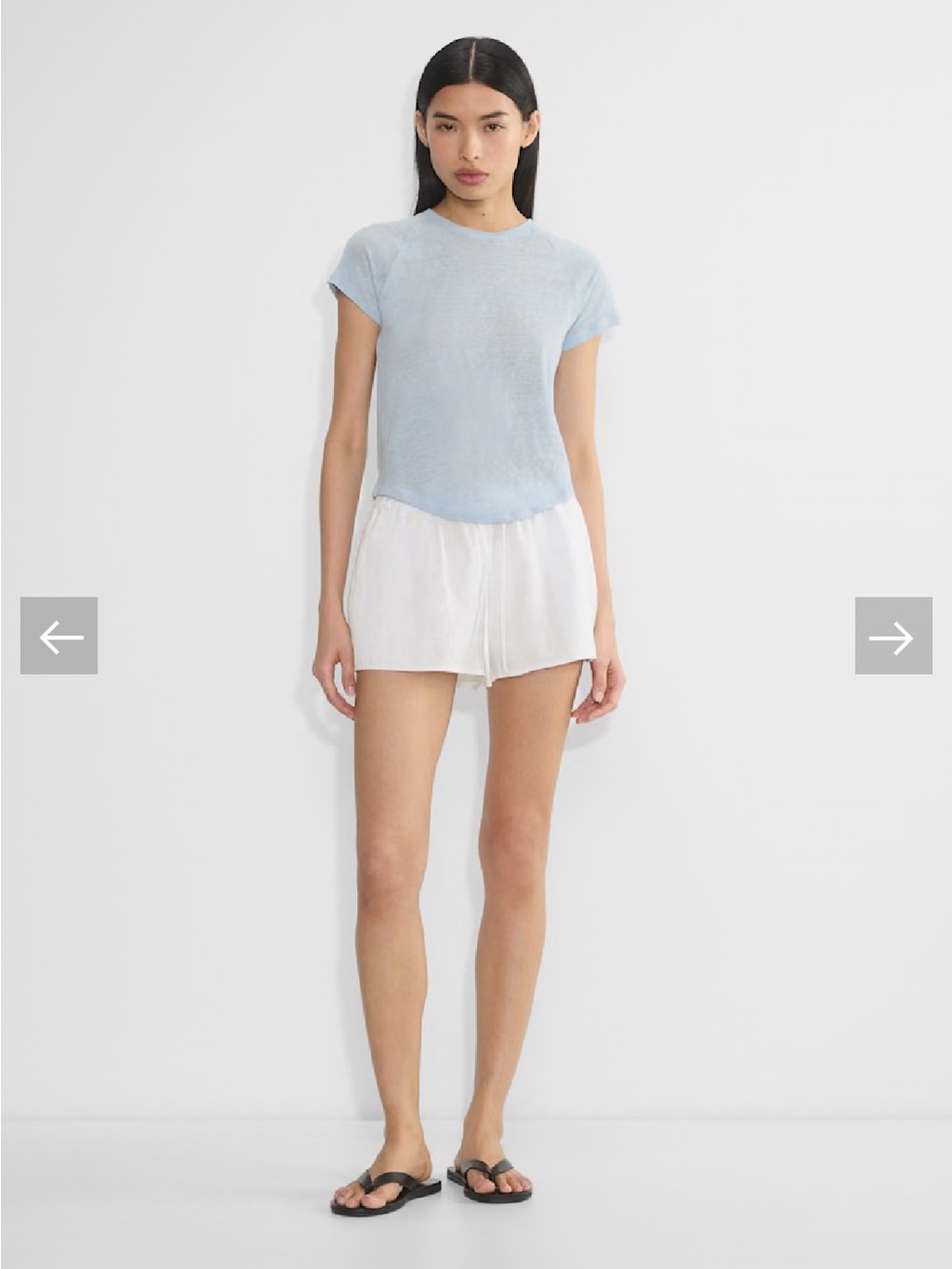Aritzia Loom Linen Reset T-Shirt- Light Blue